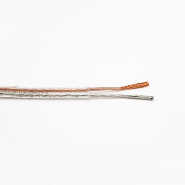 Gold And Silver Wire Transparent Audio Cables 100meter/Roll 2 Cores 300/300V