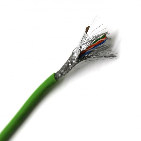 Green AWG Flexible Network Cable 24 Copper Conductor HDPE Insulation PVC Sheath Cat5e SFTP