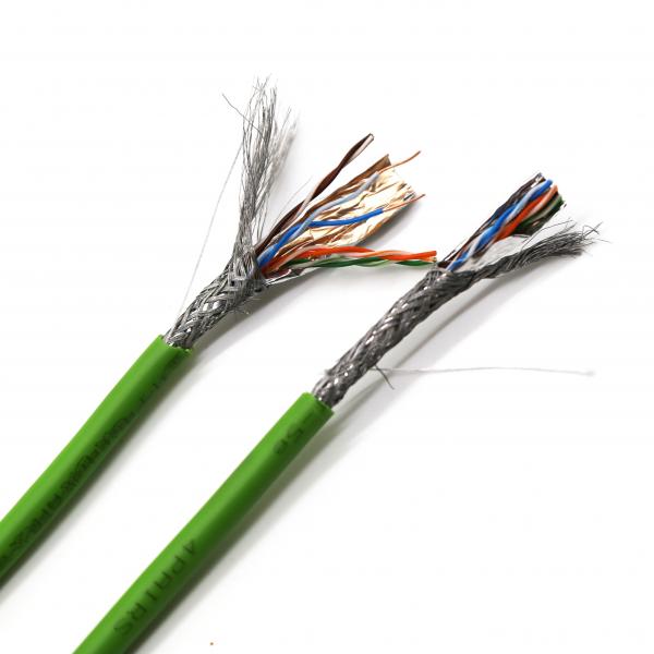SFTP CAT5E Cat 5 Communication Cable Green 24AWG OFC/BC 1000ft HDPE Insulation