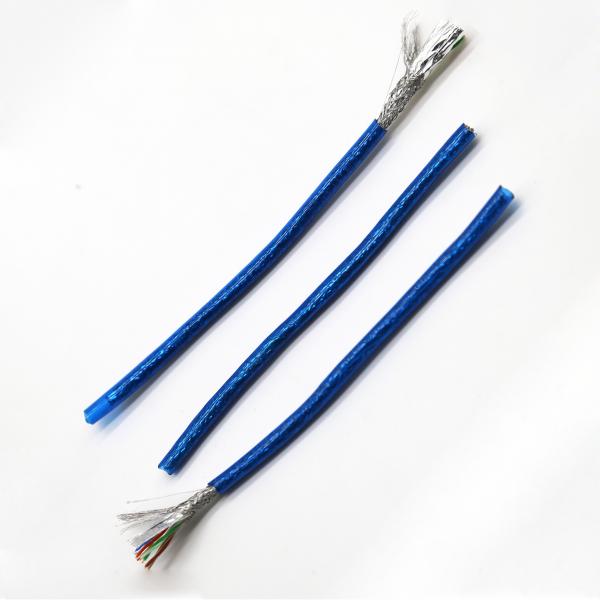  China Transparent Blue Shield Cat 5 Ethernet Cable 0.46mm Solid OFC Conductor supplier