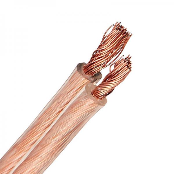  China Transparent Jacket Shielded Speaker Cable Heavy Duty 350 Strands OFC Conductor 3mm² 100m Rolls supplier