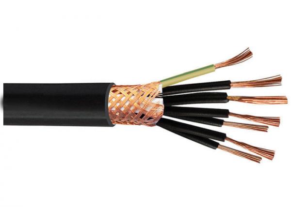 Up To 600 / 1000V Copper Conductor Cable , Flexible Control Cable PVC / XLPE Insulated Braiding