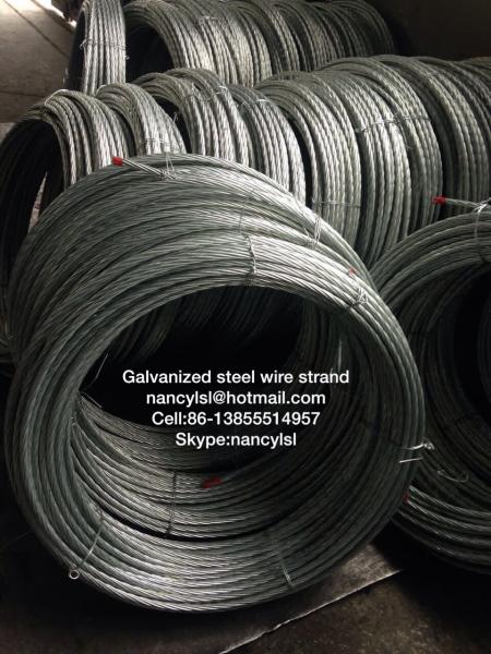 Galvanized steel wire strand for messenger ,stay wire,guy wire,ACSR Conductor