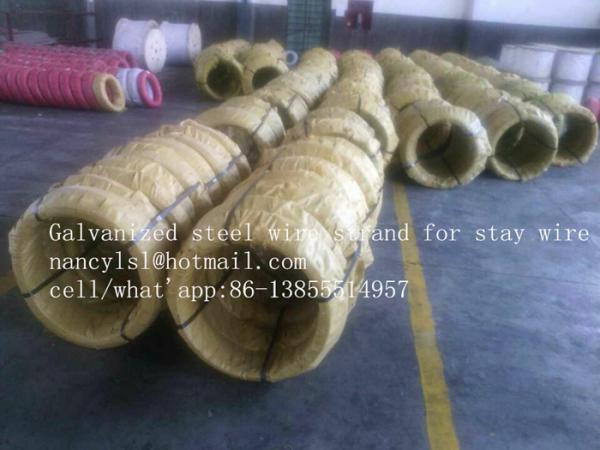  China Galvanized Steel Wire Strand for stay wire BS 183 with 100m/roll supplier