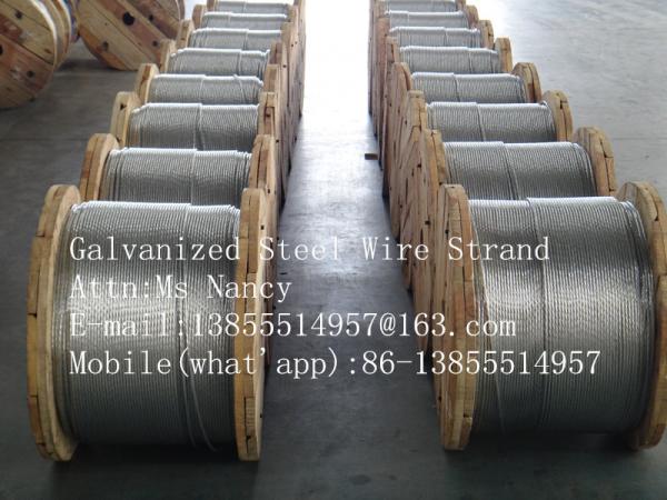  China ¼" EHS 6.6M Galvanized Strand (Guy or Messenger Wire) on a continuous wooden reel with 500 supplier