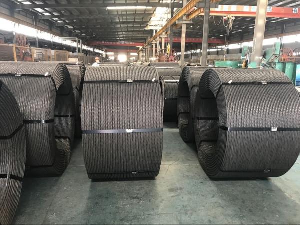  China 15.24mm ASTM A416 Grade 270 1860 MPA PC Steel Wire / Stiffness Stranded Steel Cable supplier