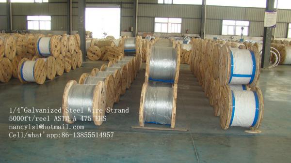  China 1/4 Inch EHS Class A 7 Wire Galvanized Steel Wire Strand With 5000ft / Drum supplier