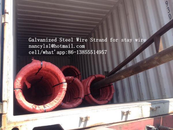  China Hot Dipped Galvanized Steel Cable Strand For Stay Wire BS 183 With 100m / Roll supplier