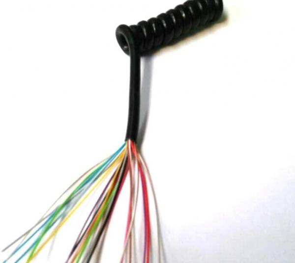  China Flexible 28AWG 9 Core Spiral Power Cord , UL2556 Spiral Electrical Wire supplier