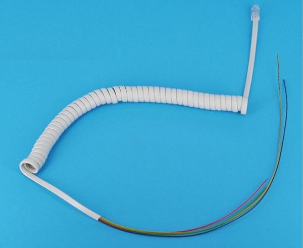  China PUR Sheath Curly 30V 3 Core Coiled Cable , 24AWG Spiral Coiled Ethernet Cable supplier