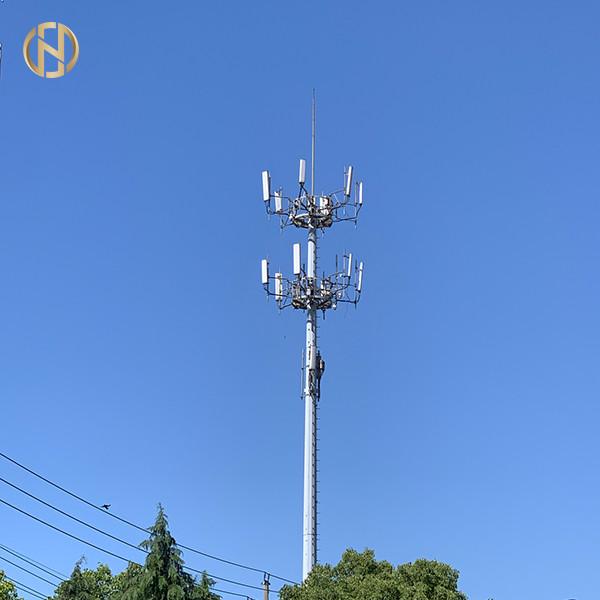 100FT 120FT Telecommunication Post , Telecom Poles ASTM A572 GR65 Steel