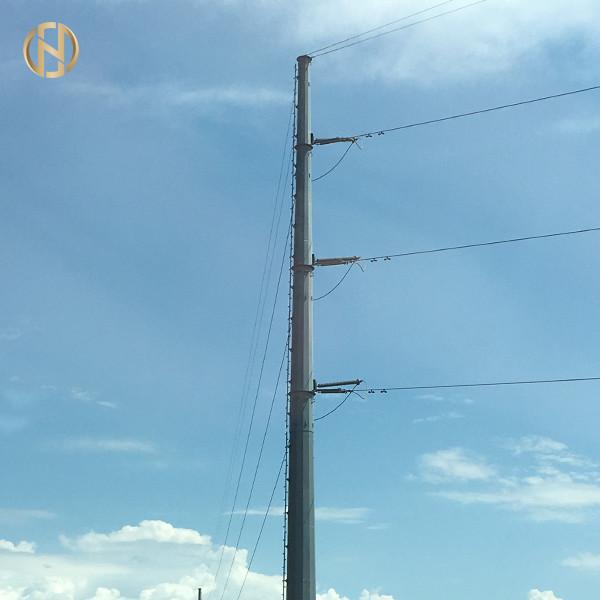 138KV HDG 35M Electric Utility Pole With Baseplate And M48 Anchor Bolt 60-90 Degree