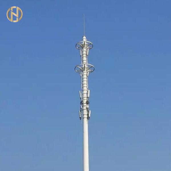  China 30M 35M Telecommunication Post , Palm Tree Monopole Transmission Tower supplier