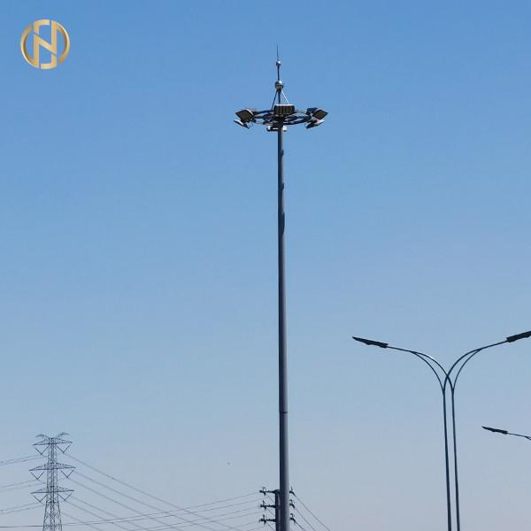 80FT 85FT 90FT High Mast Pole , High Mast Tower Installed At Stadium
