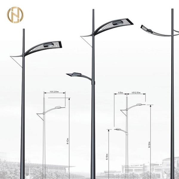  China 8M Street Light Pole Q235B Round Conical Single Arm Light Pole supplier