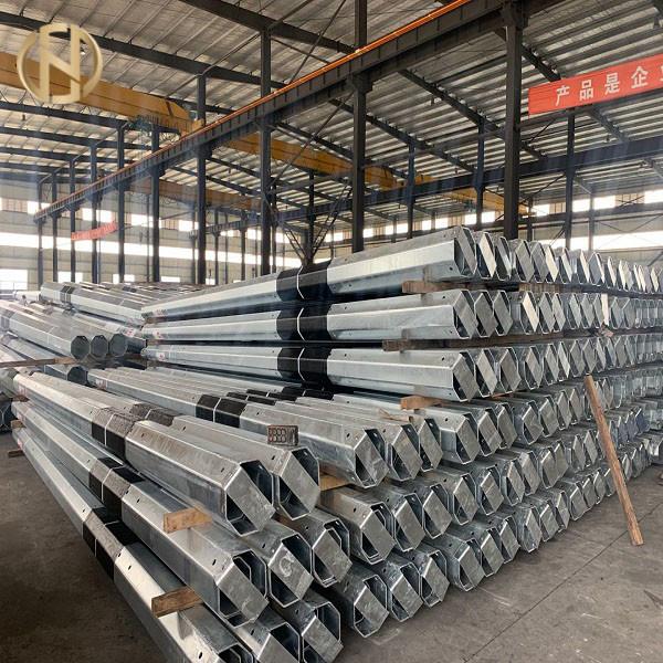 Black Painting Electrical Power Pole , 10M 700daN Electric Utility Pole