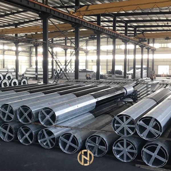  China Buried Type Metal Utility Poles GR50 Octagonal Shape 15KV 33KV 14m supplier