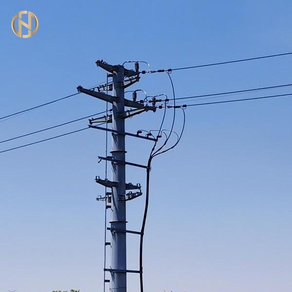 Customized Size Metal Power Pole 69KV 90FT Steel Electric Q460C