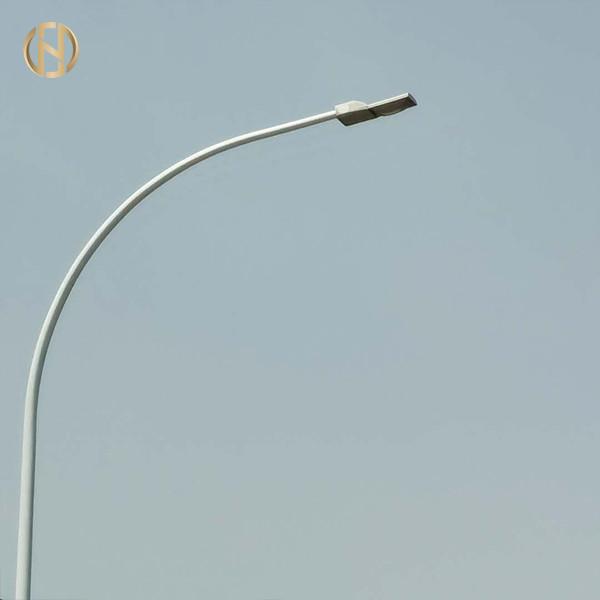 Double Arm Hot Rolled Steel Lighting Pole Wind Resistant ISO 9001 Certified