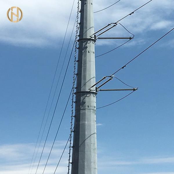 Galvanized Electric Distribution Steel Pole 14m Height