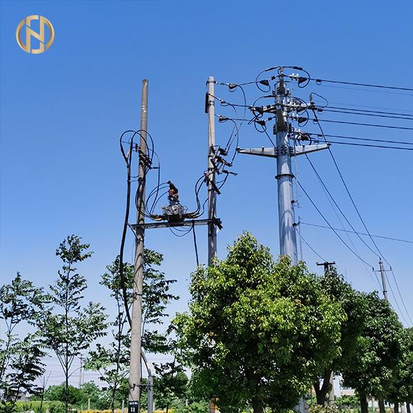Galvanized Monopole Steel Metal Power Pole Wind Resistant 3.5mm