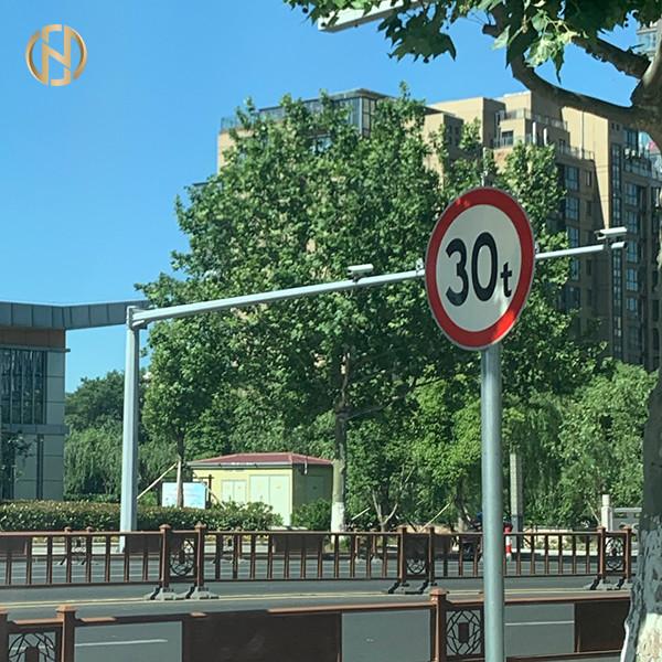 Galvanized Q345B Road Sign Pole , Road Signal Post 3-20M Mounting Height