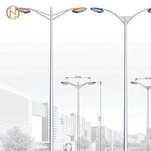 Galvanized Solar Street Light Pole/Steel Light Pole/Lamp Post With Single Or Double Arms