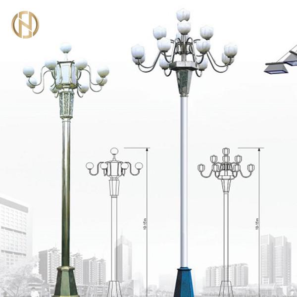 Hot Dip Galvanized Outdoor Street Lamp Post 2.5mm – 30mm Thickness