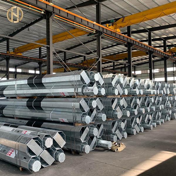 Hot Roll Galvanized Metal Power Pole 33KV Class 2 1050daN 11.8m 4mm Q420