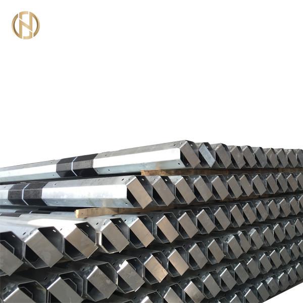 Low Voltage Galvanized Tubular Steel Pole 11m 10m With ISO 9001 Certification