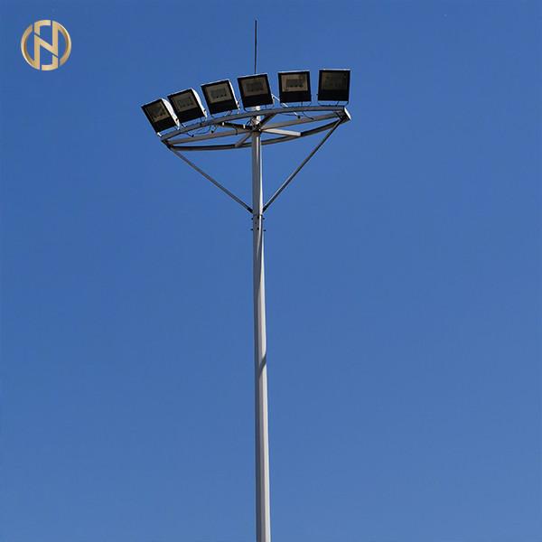  China Round Shape Crown High Mast Pole , 25M 30M Industrial Light Pole supplier