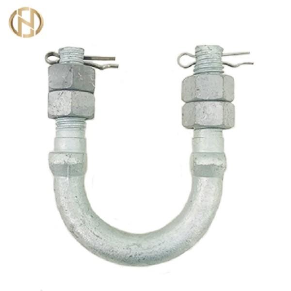Silver Color Pole Accessories , U Type Bolts For Tower Fasteners Tower Fittings