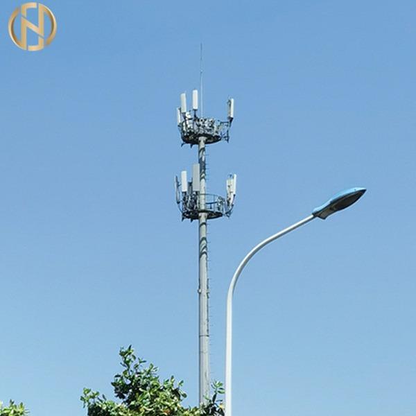  China Solar Street Light Pole Multi Pyramidal Shape Ground Mounted With Base Plate supplier