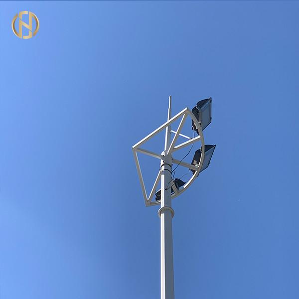 Steel Non Lifting Type High Mast Lighting Pole 25M 30M 35M ISO 9001 Certified