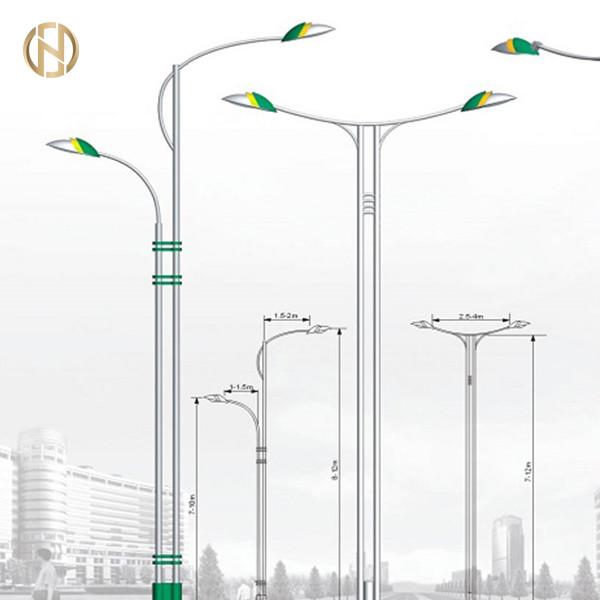 Steel Street Light Pole High Durability Street Light Stand 3-10mm Thickness