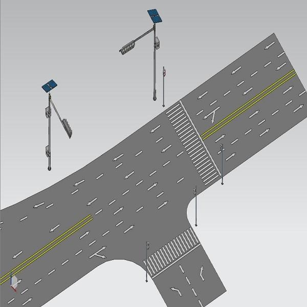 T Type Octagonal Shape 6M Cantilever Traffic Light Post