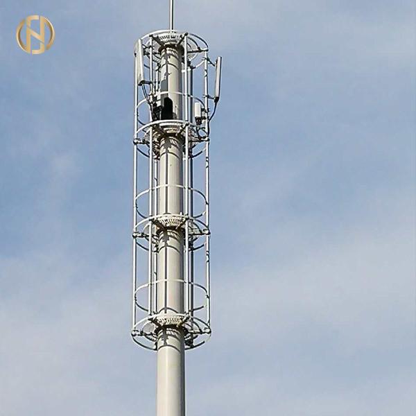  China Tubular Telecommunication Tower 36M 4 Sections Slip Joint Galvanized Surface supplier