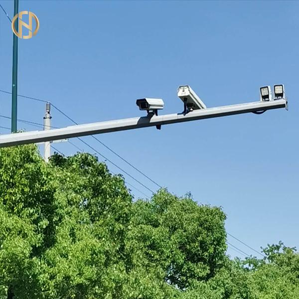 Wind Resistant Steel CCTV Pole High Durability With ISO 9001 Certification