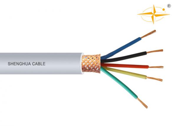 5 Conductor PVC Insulated Cables , PVC Flexible Cable Copper Wire Braided Shielding