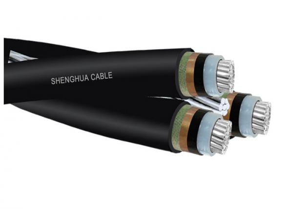 Black XLPE Insulated Aerial Bunch Cable For Overhead Distribution Lines