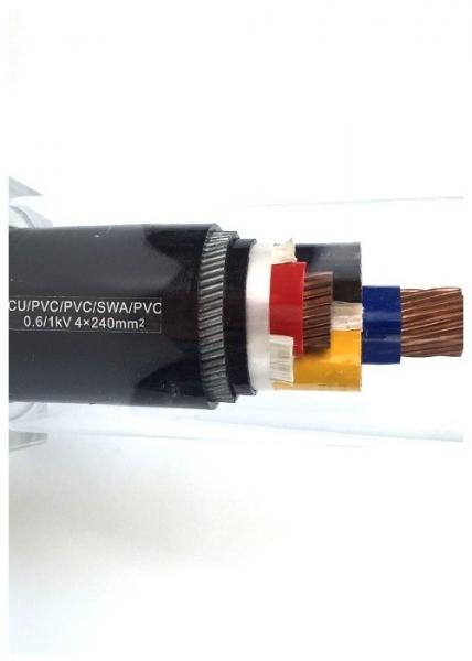Copper Conductor LV SWA Armoured PVC Insulated Cables 4 Cores Steel Wire Armored Cable 4x240mm2