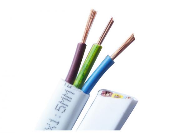 Custom PVC Jacket Flexible Flat Electrical Wires , 3 Wire Electrical Cable