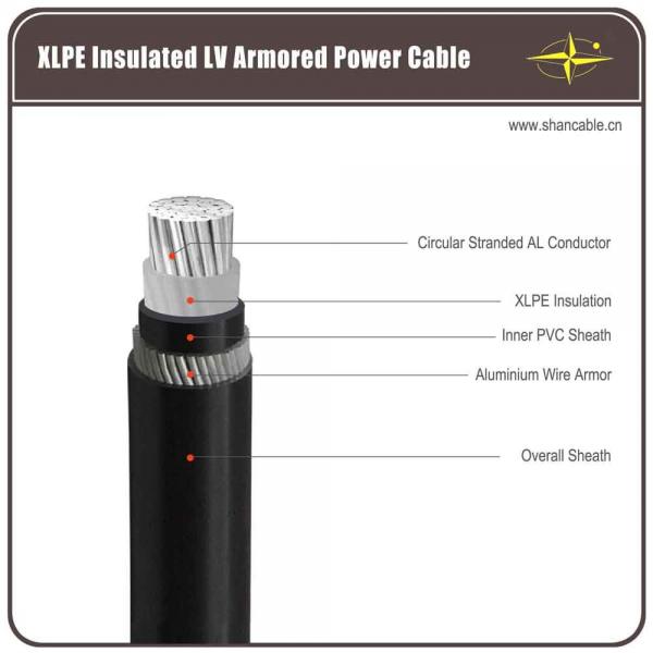 Customized Armoured Electrical Aluminium Conductor Cable , Armored Power Cable