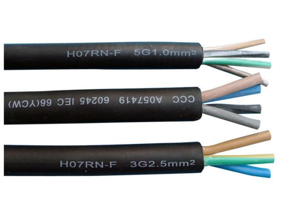 H07RN-F Heavy Model Rubber Sheathed Cable , Rubber Insulation Cable With Flexible Cores