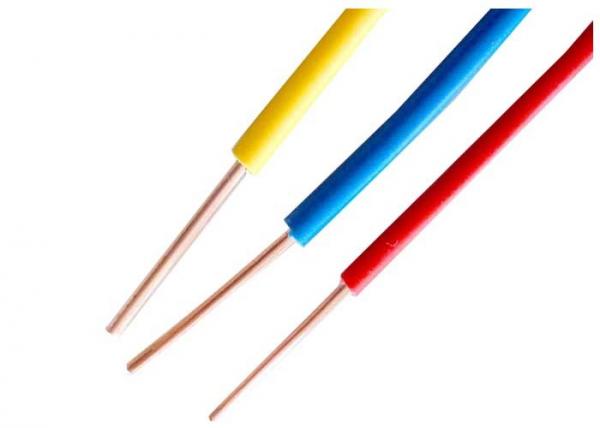 Rigid Conductor Electrical Cable Wire For Internal Wiring 300/500v , Blue Red Yellow