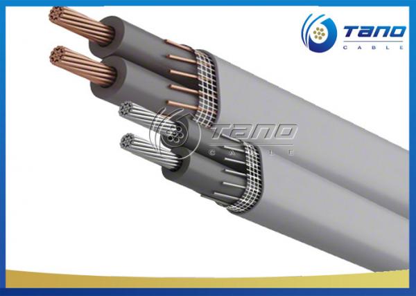 3 Core Straight Concentric Cable 6 AWG 2 AWG Aluminum Series 8000 Conductor