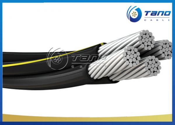 Black Color Aerial Bundled Cable , Aerial Messenger Cable BS 7870 Standard