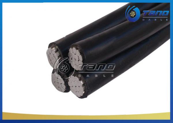Black XLPE Insulated Aerial Bundled Cable CAAI Cable With Compacted Aluminum Conductor