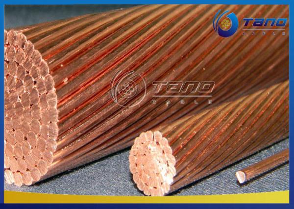 Grounding Wire Solid / Stranded Bare Copper Conductor Hard Drawn For Overhead Traction System