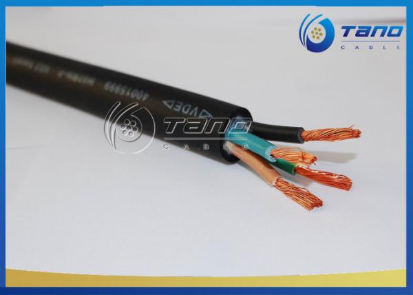 Multi Core Rubber Jacket Cable 300 / 500V 3 × 1.5 sqmm Black Color